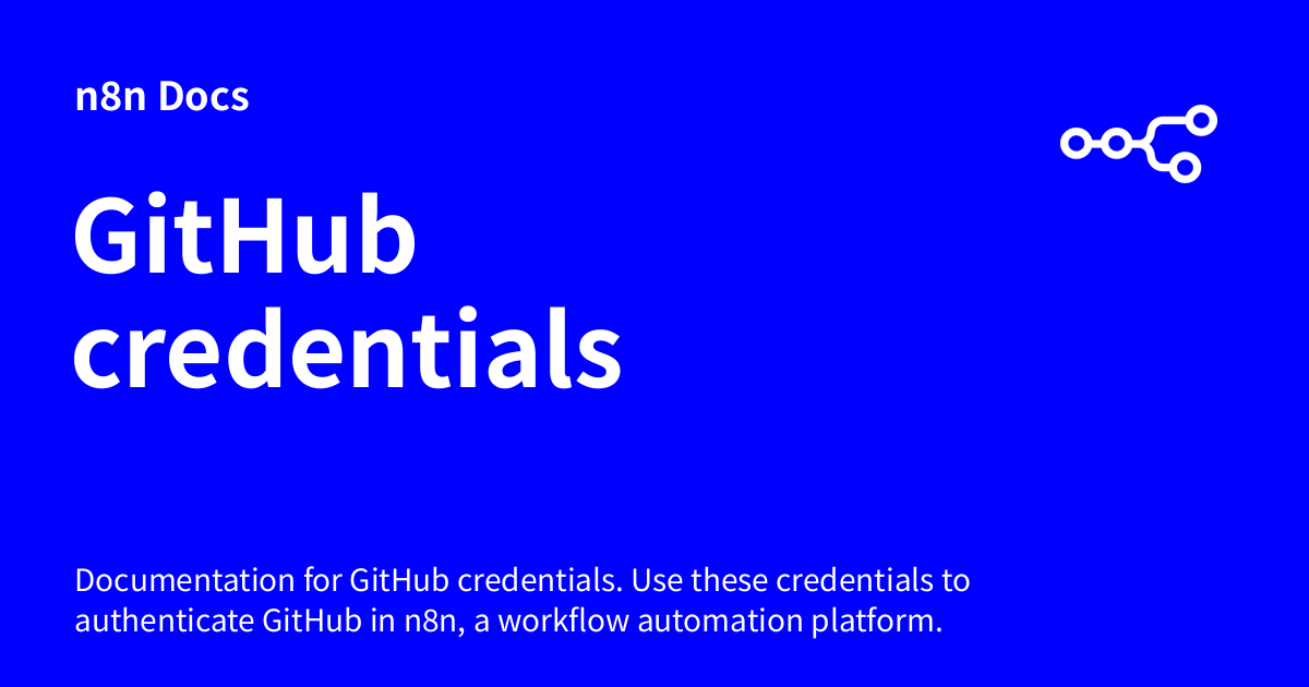 GitHub credentials | n8n Docs